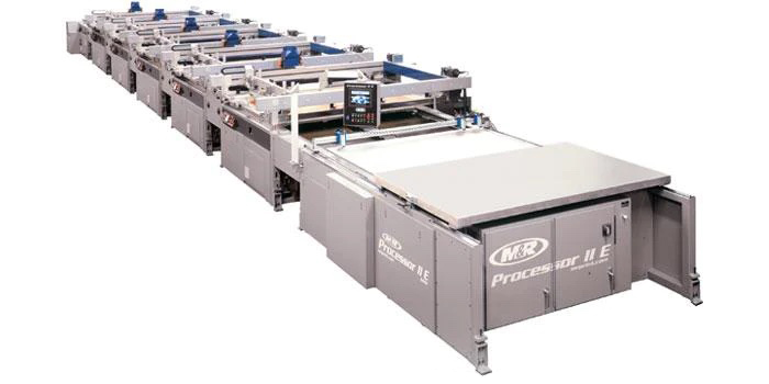 M&R inline screen printing press